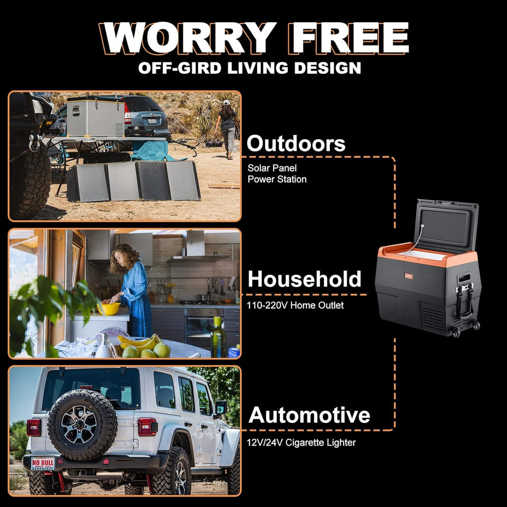 Portable Fridge Freezer with Wheels V293656