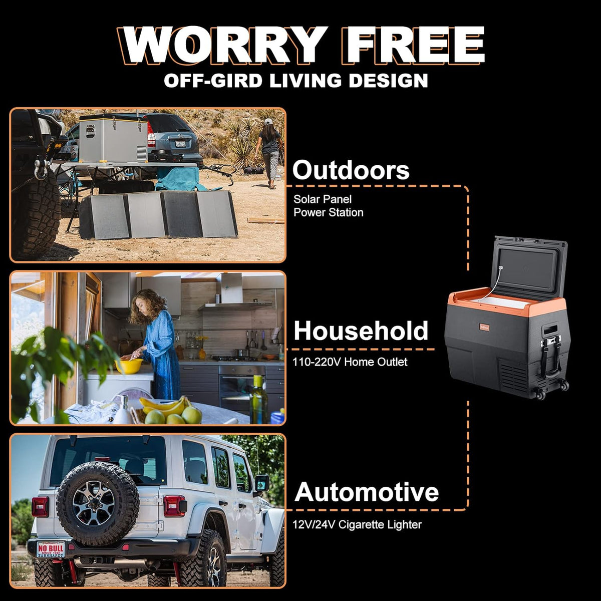 Portable Fridge Freezer with Wheels V293656