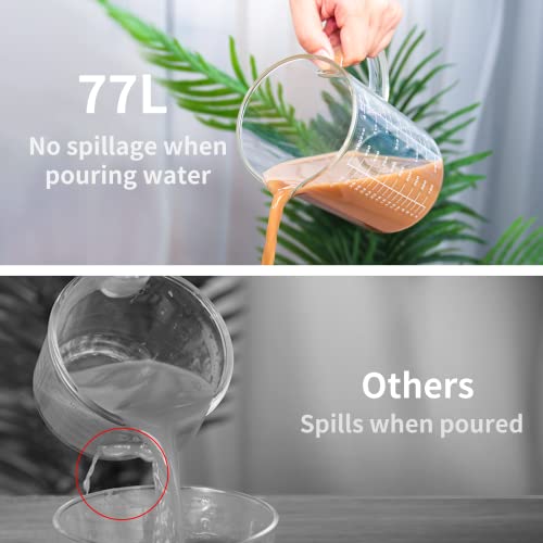 77L High Borosilicate Glass Measuring Cup with Handle and Spout, 500 ML D9404