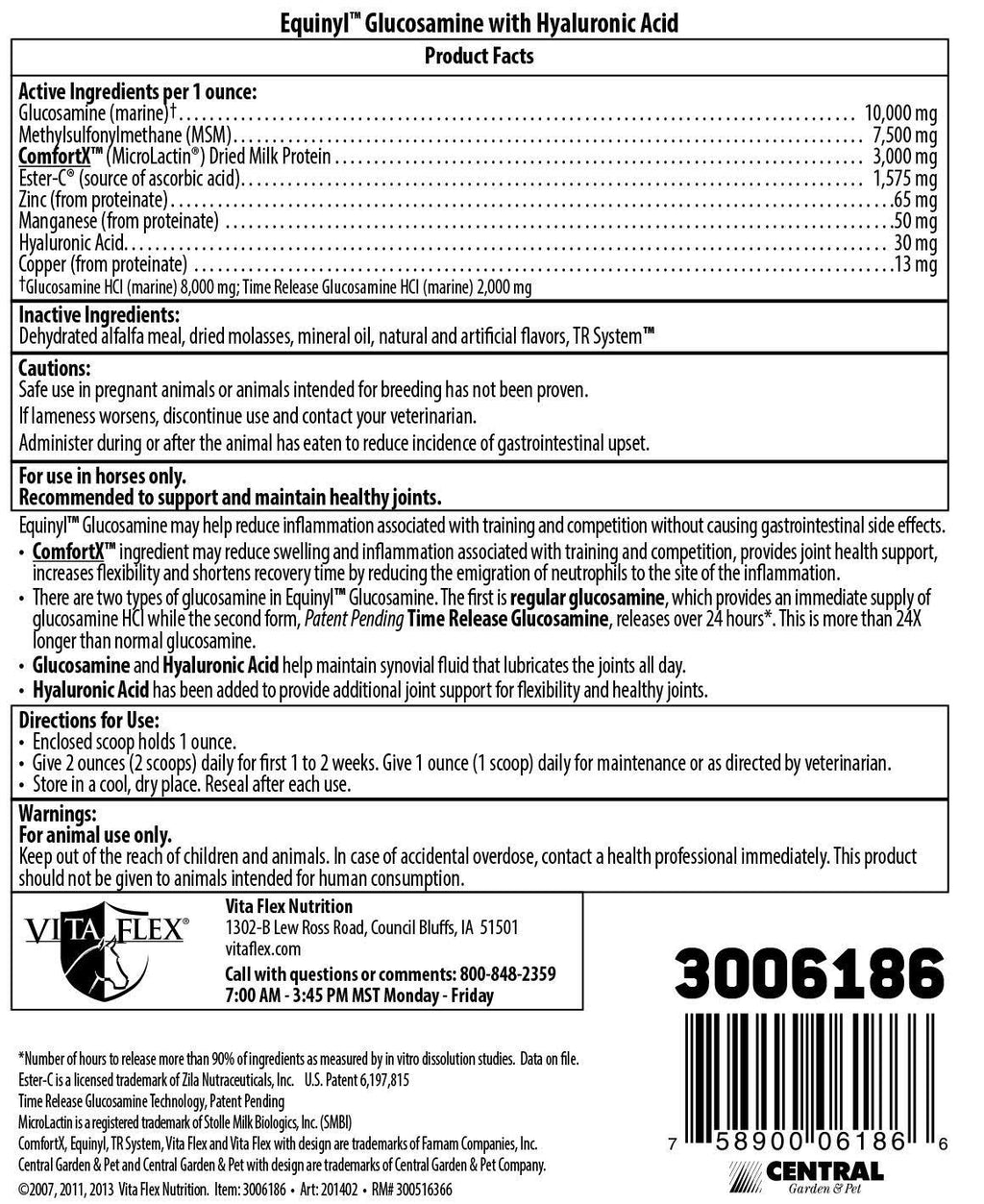 Equinyl Glucosamine with Hyaluronic Acid Joint Formula P5880