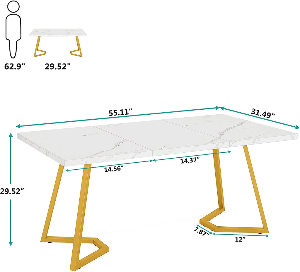 White Faux Marble Dining Table R74115