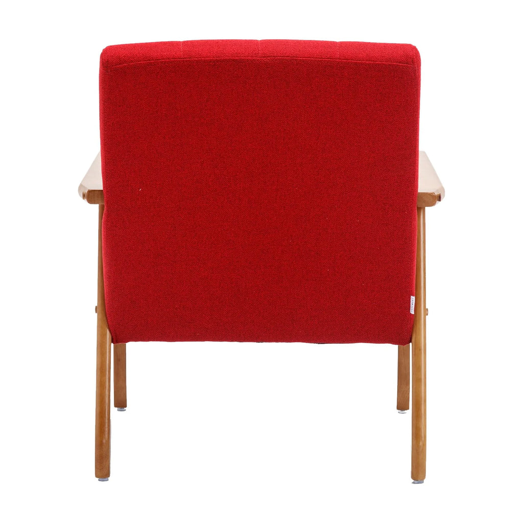 Accent Chairs Set of 2 with Side Table, Wood and Fabric Armchairs P101205