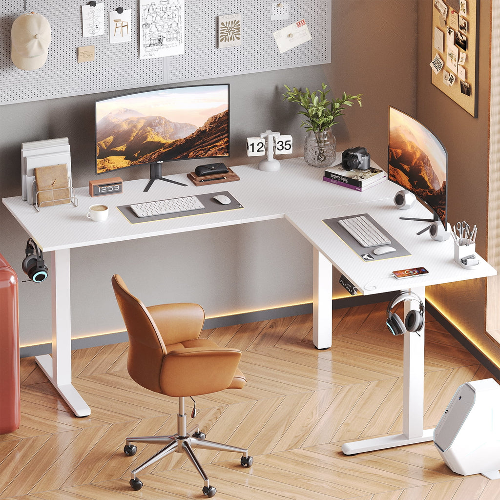 L-Shaped Electric Height Adjustable Standing Desk Y707