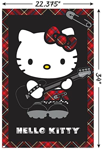 Hello Kitty Punk Red Wall Poster B661