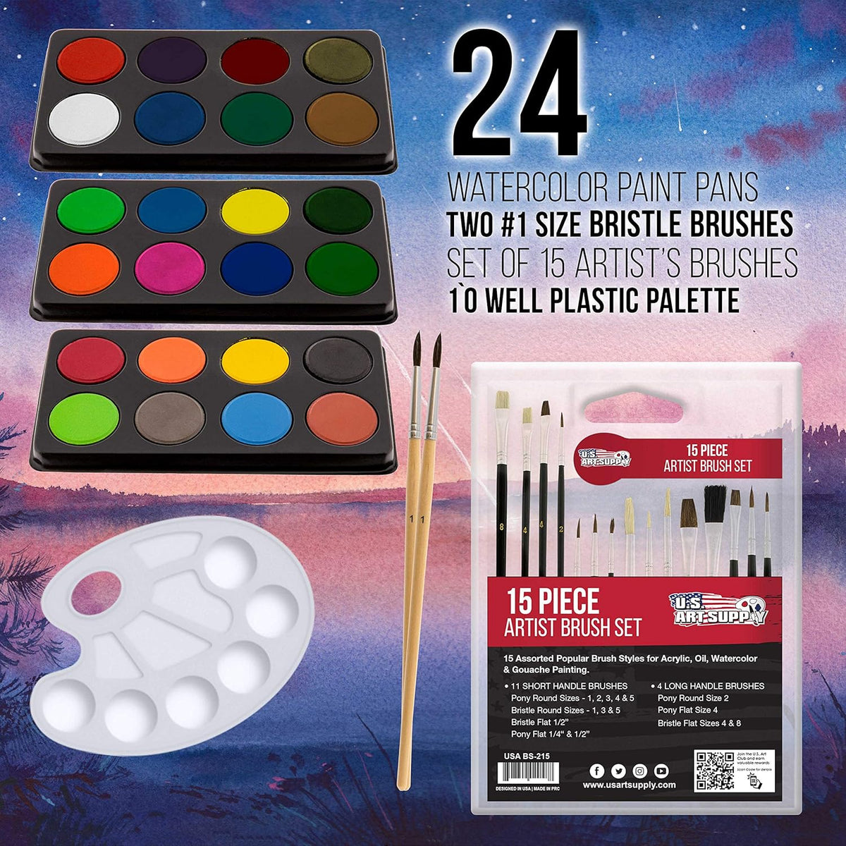 104-Piece Deluxe Art Creativity Set in Wooden Case with Wood Desk Easel Y6231