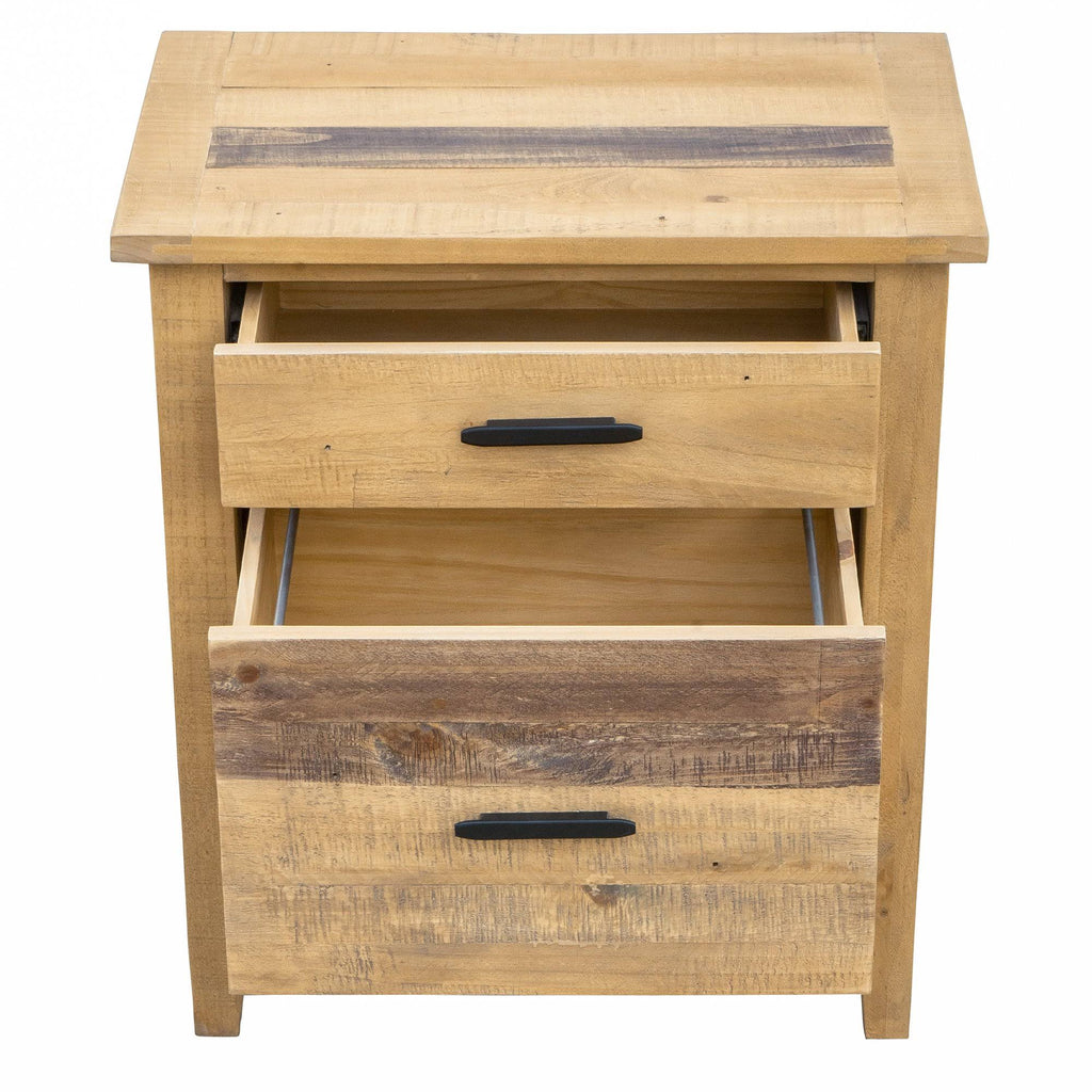 Reclaimed Wood Filing Cabinet with Two Drawers E95521