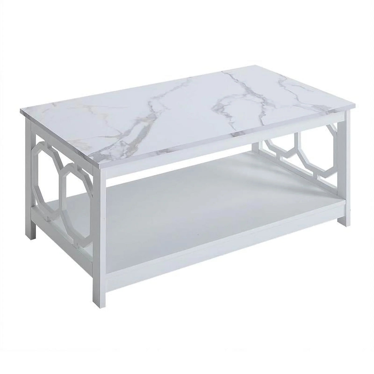 White Coffee Table with Shelf G3510