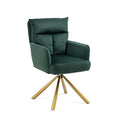 Dark Blue Velvet Desk Chair with Gold Legs G8892
