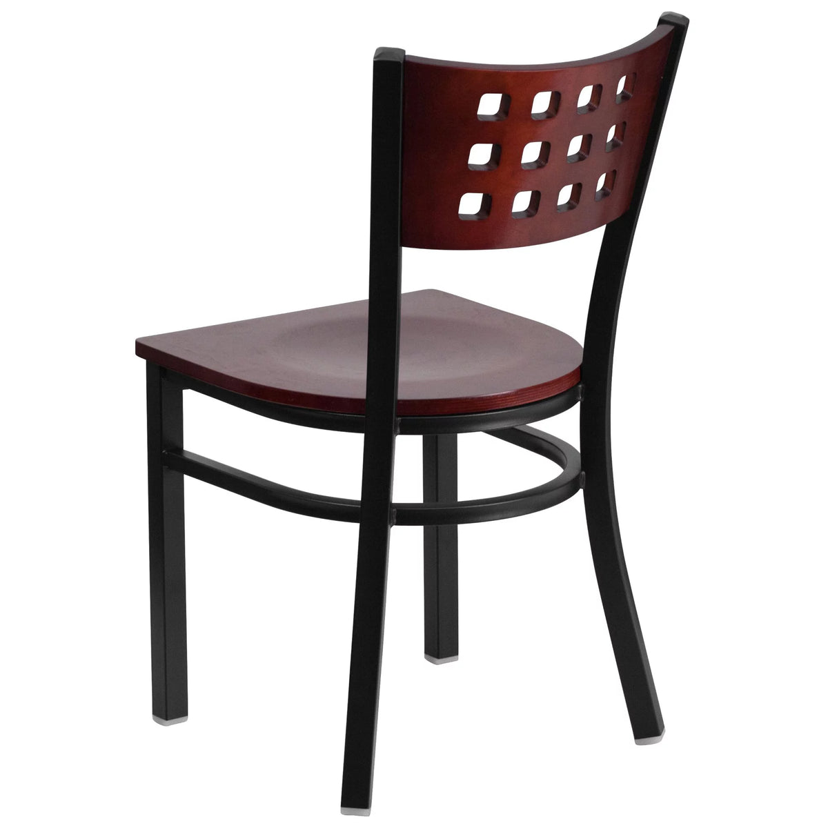 Black Cutout Back Metal Dining Chair O541