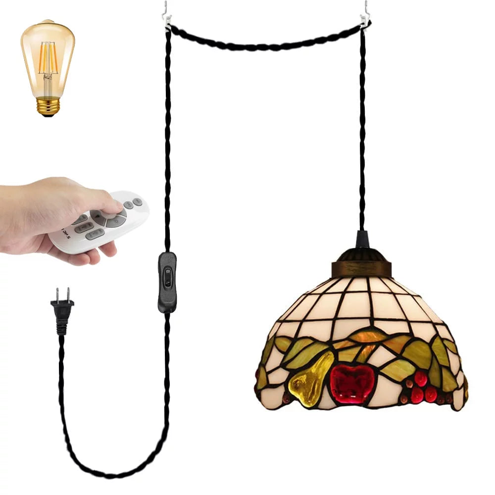 Remote Control Plug-in Pendant Hanging Light with 15FT Power Cord Dimmable Color Changing B60478