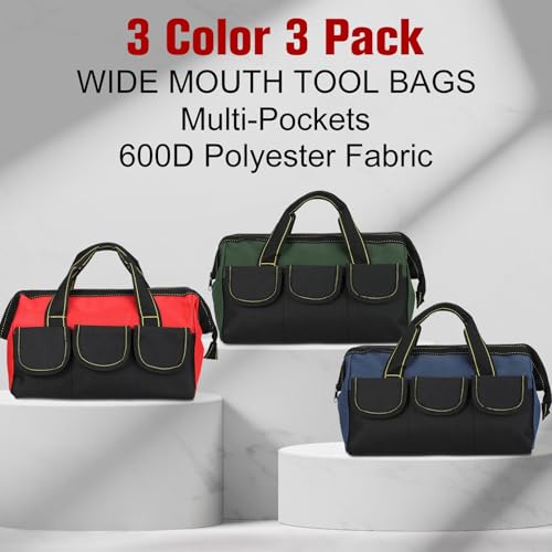 3 Pack Waterproof Hard Bottom Tool Bag R822010
