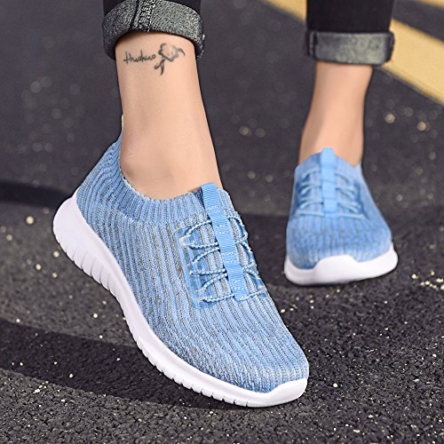 Women's Slip On Walking Shoes Lightweight Casual Running Sneakers P5362