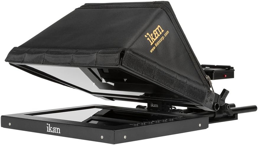 12-inch Portable Teleprompter Kit with Adjustable Glass Frame - Black R3768