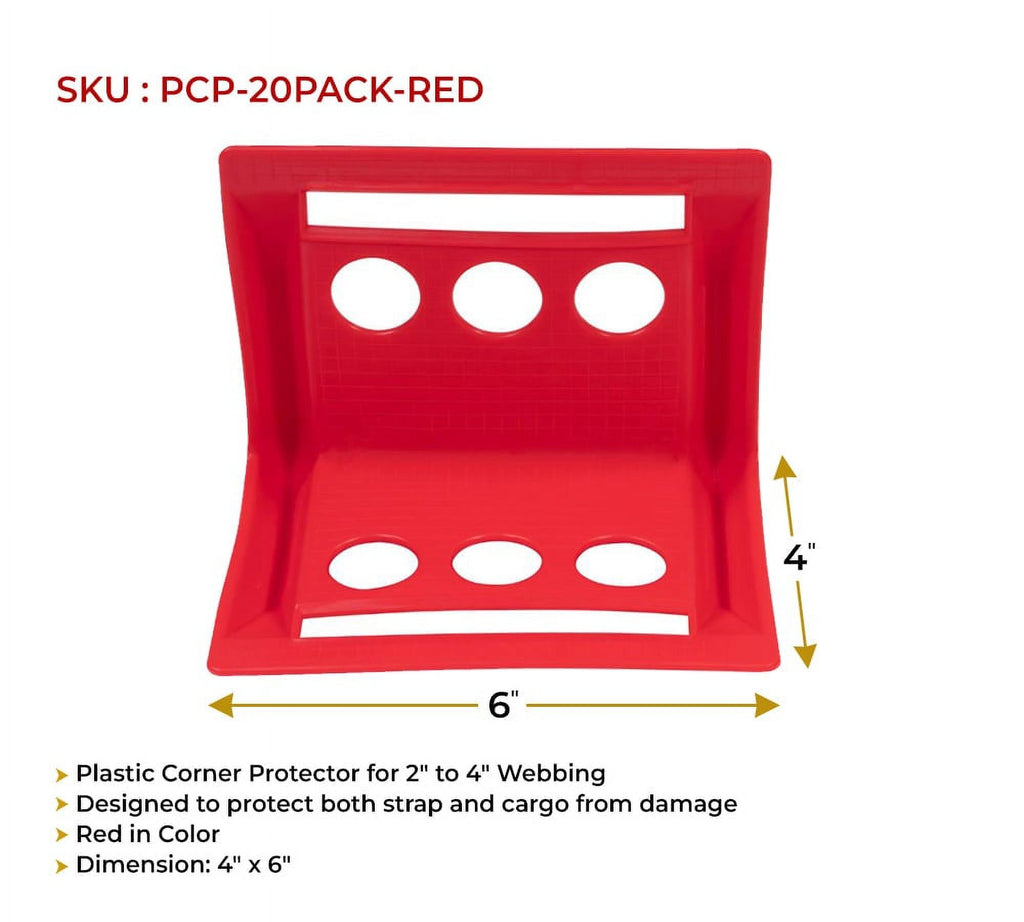 Red 4"x6" Flatbed Edge Protectors with Carrying Case U62593