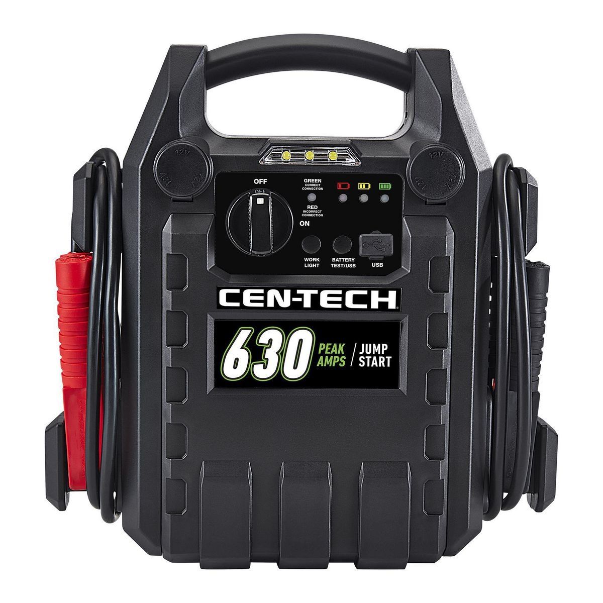 630 Peak Amp Portable Car Battery Jump Starter and Power Pack Z43643