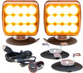 Amber LED Flashing Warning Light Kit with Magnetic Suction Cup Mounts I277067