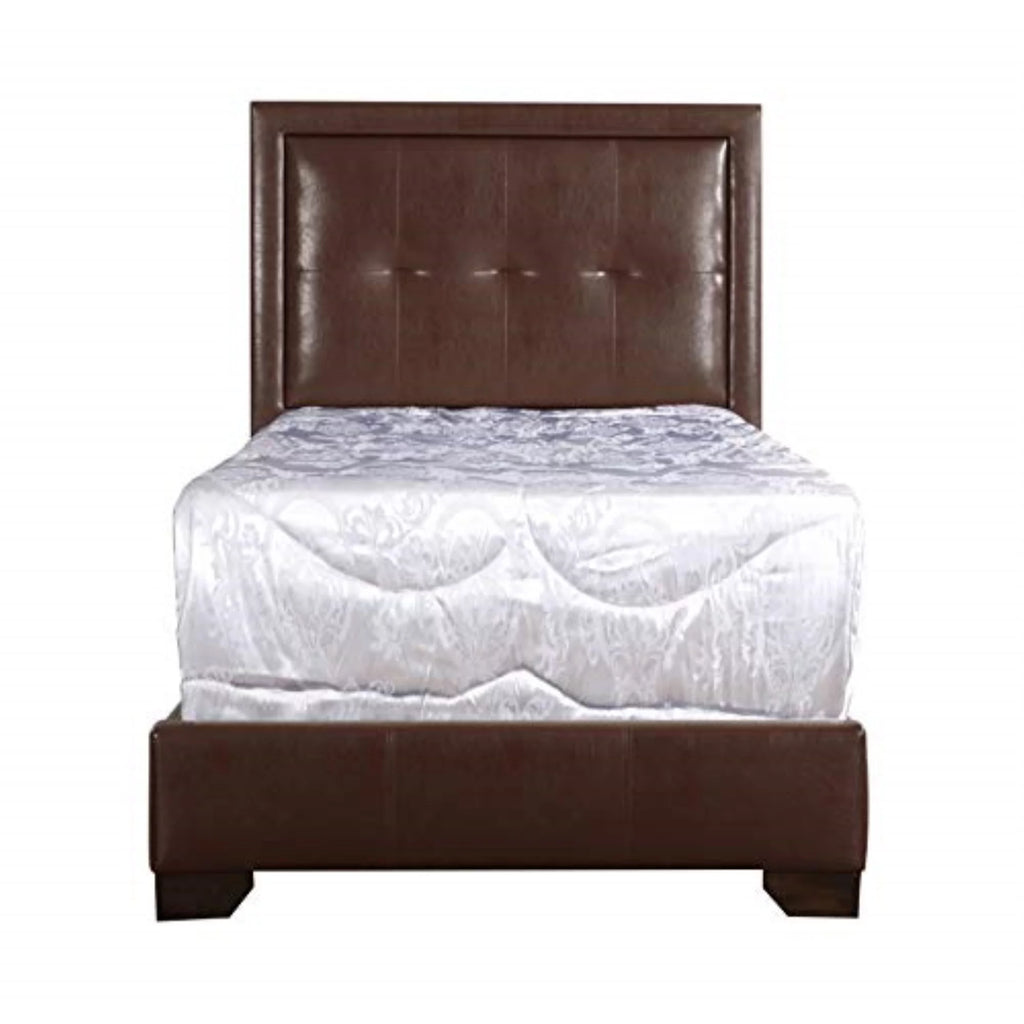 Twin Bed with Faux Leather Upholstery Q560735