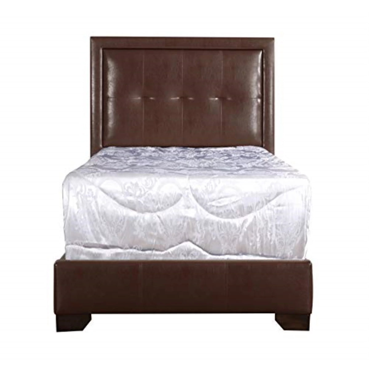 Twin Bed with Faux Leather Upholstery Q560735