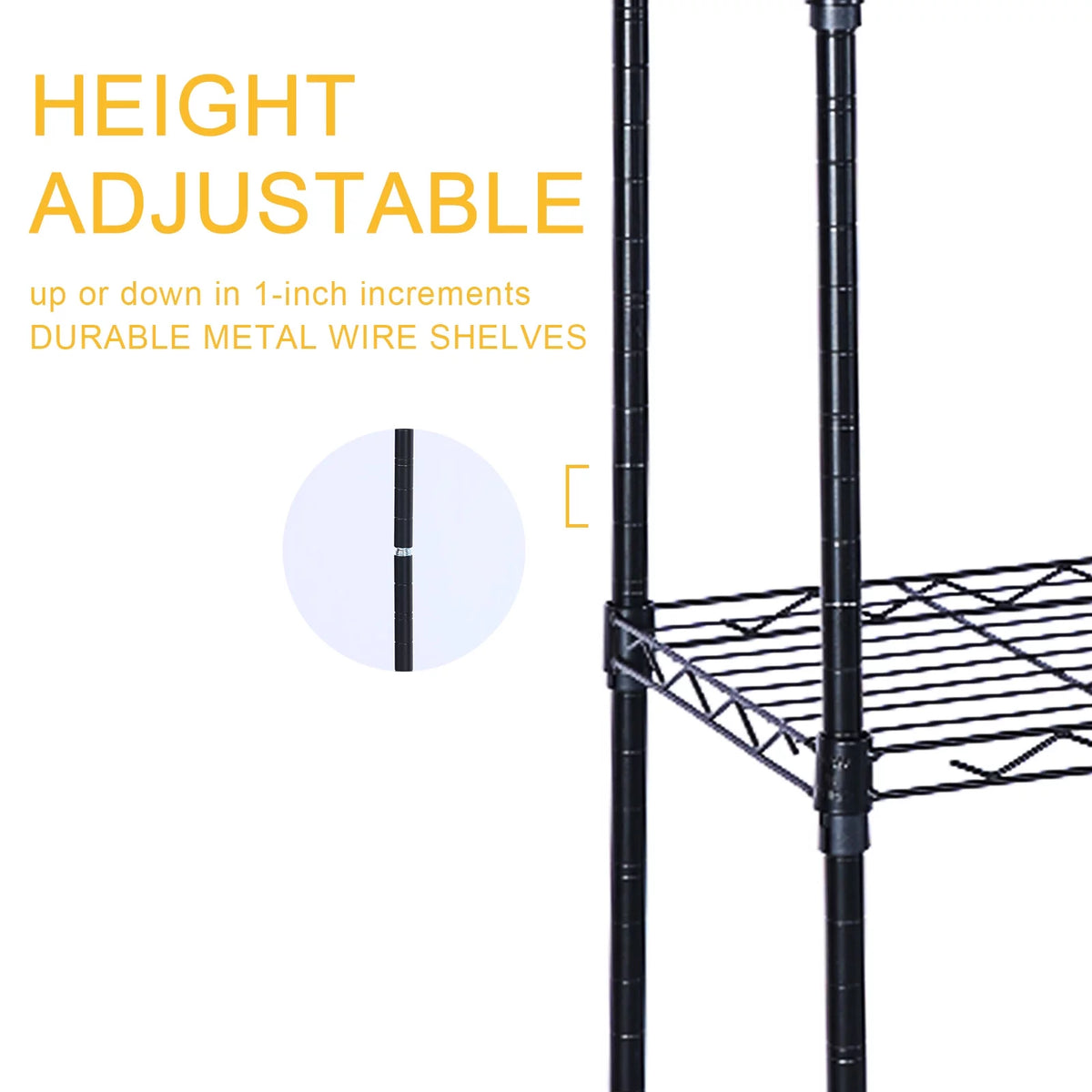 6-Shelf Wire Shelving Unit with Wheels and Hooks W38681