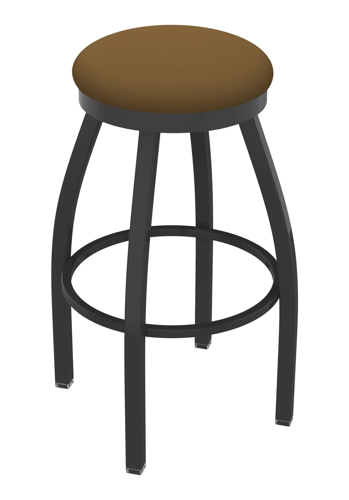 Swivel Counter Stool with Pewter Finish and Saddle Seat K89483