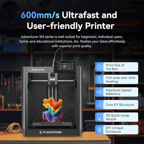 3D Printer with Auto Leveling, 600mm/s High-Speed, 280℃ Quick-Detach Nozzle, CoreXY Structure T43534