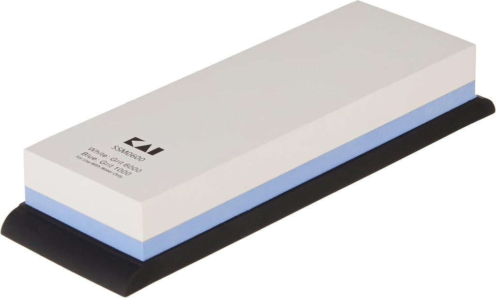 1000 and 6000 Grit Whetstone, Rubber Base, Pack of 2 O59924