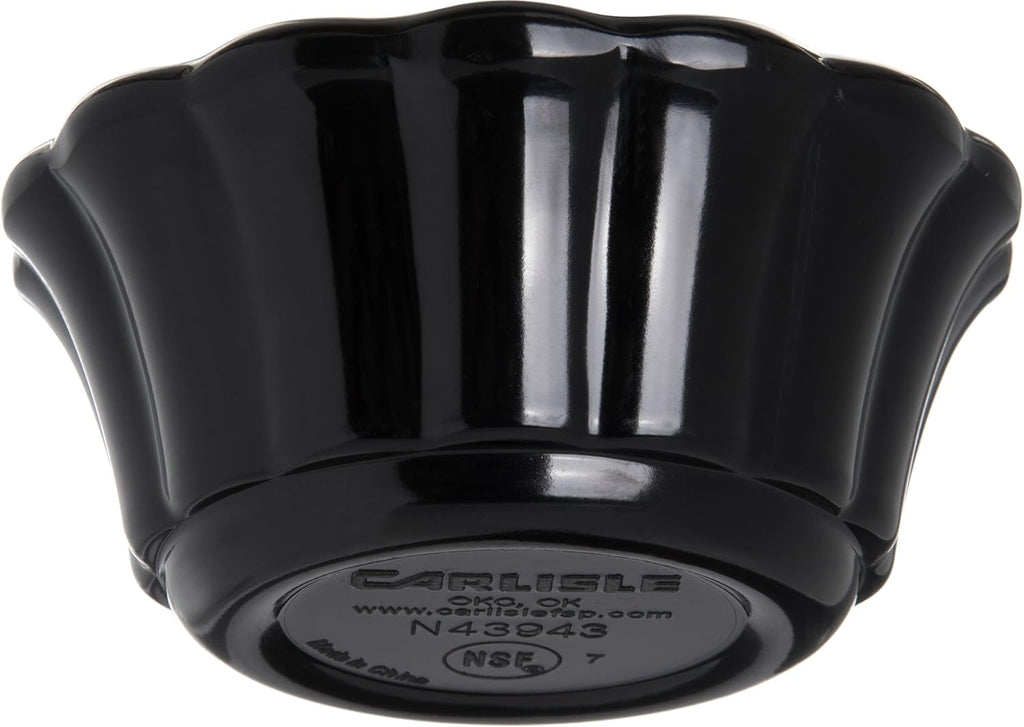Black Melamine Scalloped Ramekin, 2 oz, Pack of 48 E658615