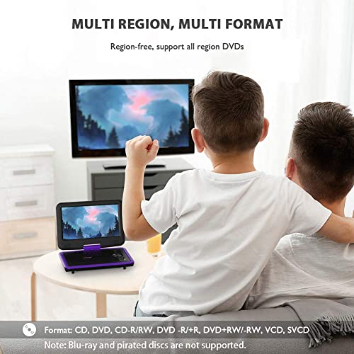 11.5" Portable DVD Player with Rechargeable Battery, Red H400