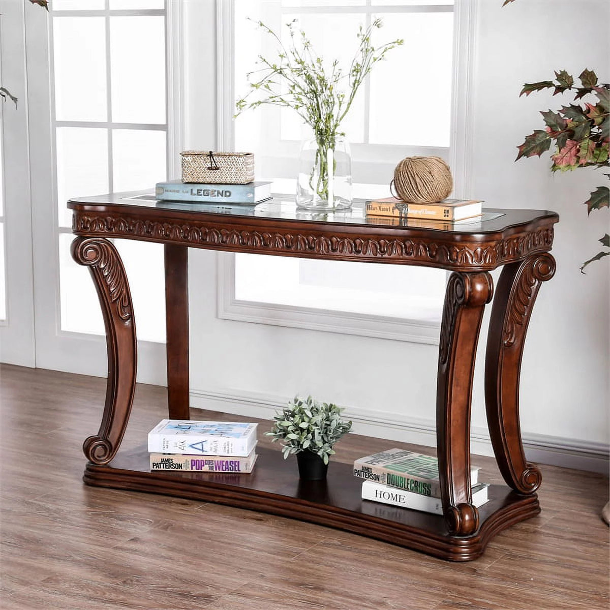 Dark Oak Wood Sofa Table T224790