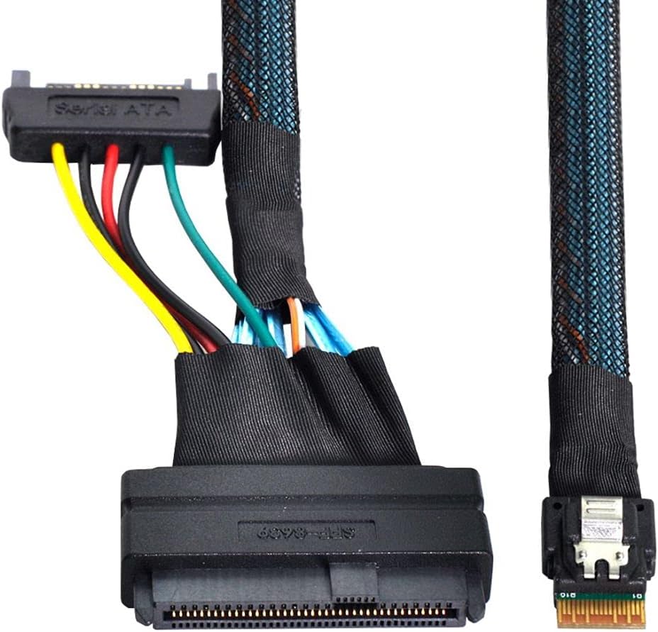 U.2 to Slimline SFF-8654 4i NVME PCIe SSD Cable, Pack of 2 V649