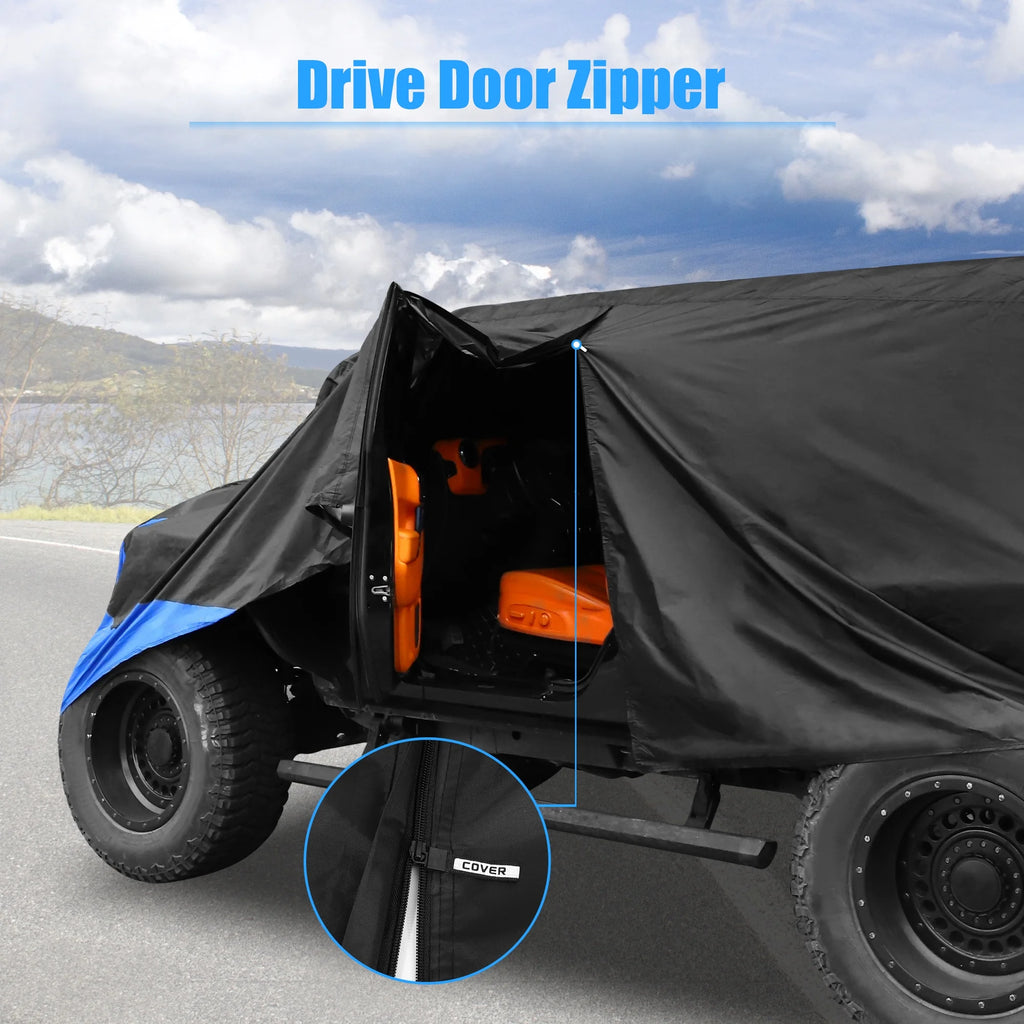 210D Black Blue Car Cover T125