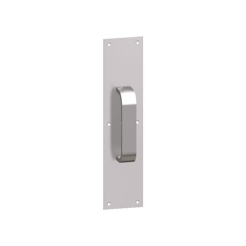 Rounded Bevel Square Corner Pull Plate with Satin Chrome N29045
