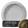 19 1/2x22OD x 1 3/4x22P Green Gold Ceiling Medallion H28614