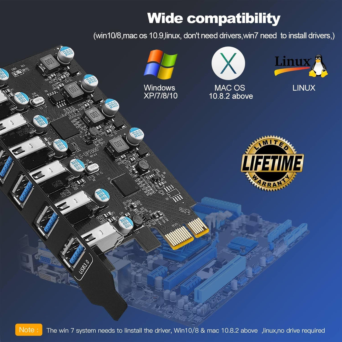 PCI-E to USB 3.0 7-Port Expansion Card H745234