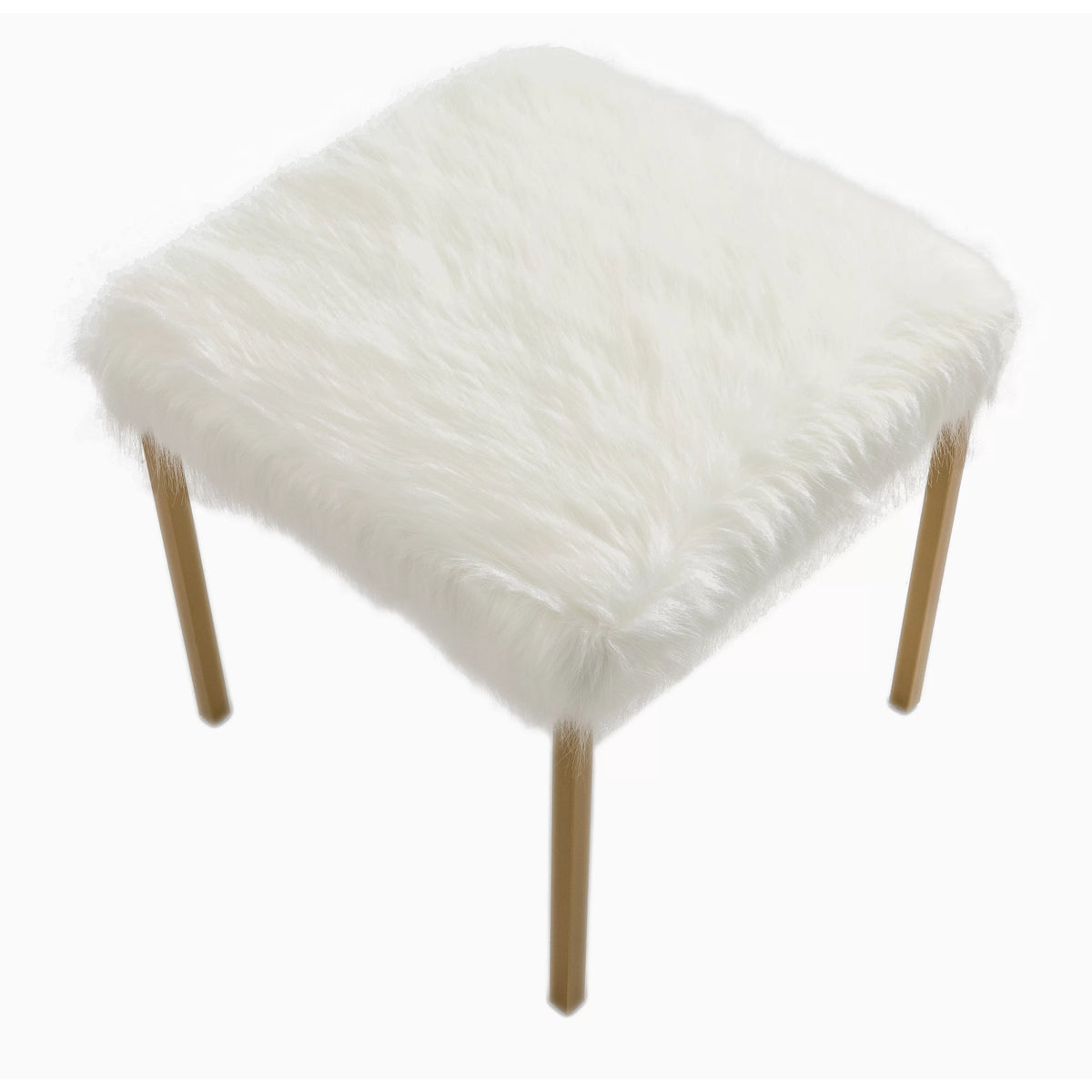 18" Square Metal Ottoman Grey Polyester V486174