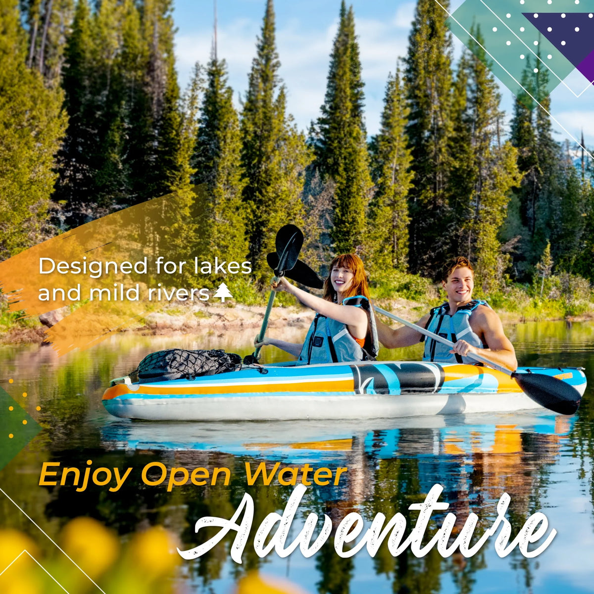 2-Person Inflatable Kayak with Oars and Pump M630