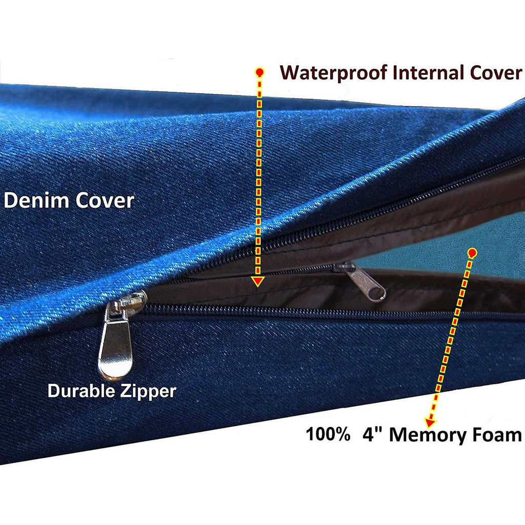 Orthopedic Gel Memory Foam Dog Bed Large with Waterproof Liner Cover K4012