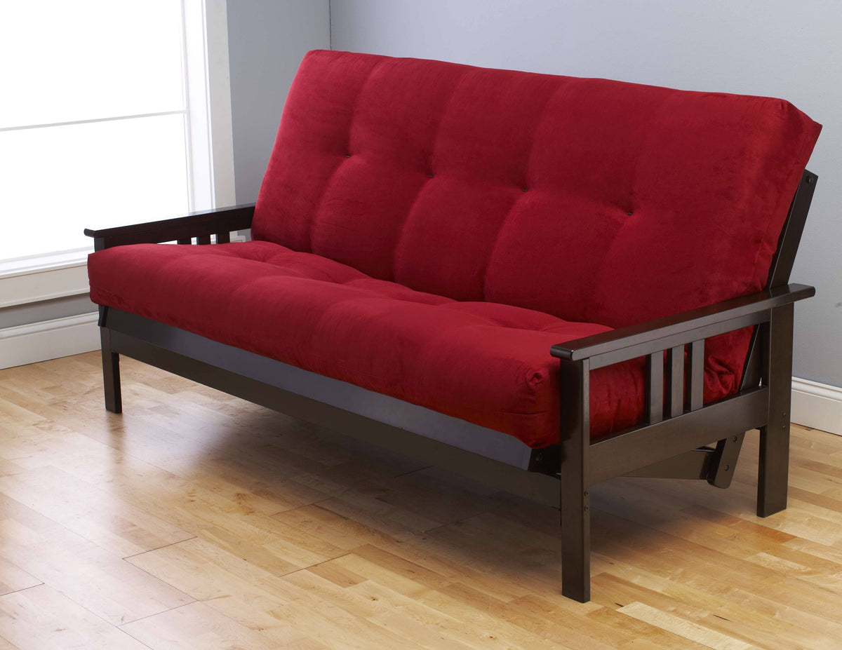 Queen Futon with Suede Red Mattress I34794