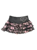 Rhinestone Camouflage Mini Skirt H801342