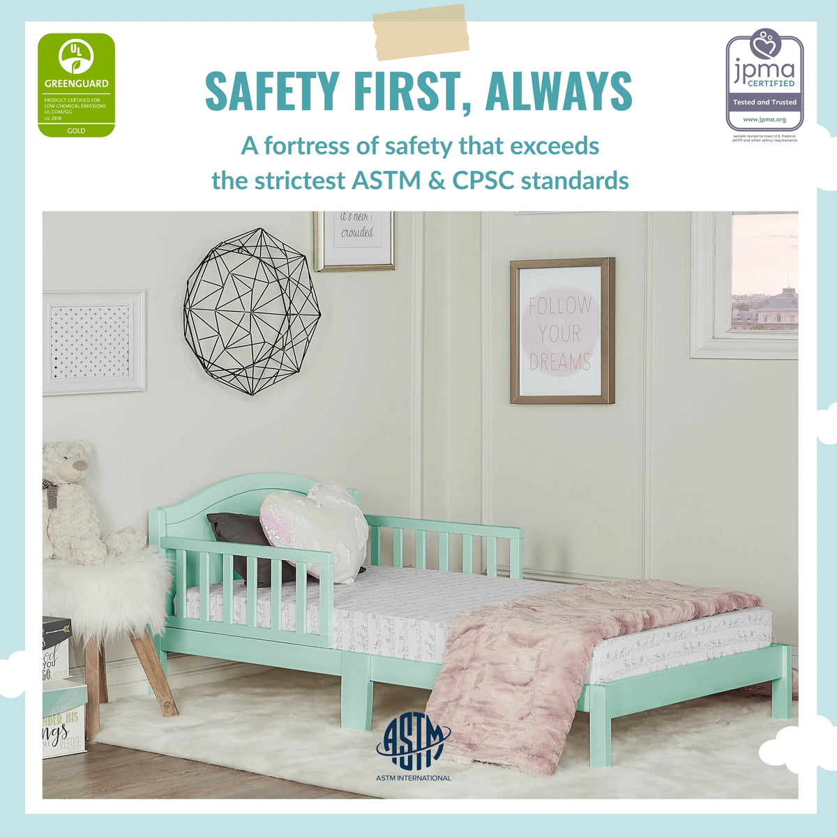 White Toddler Bed D6182