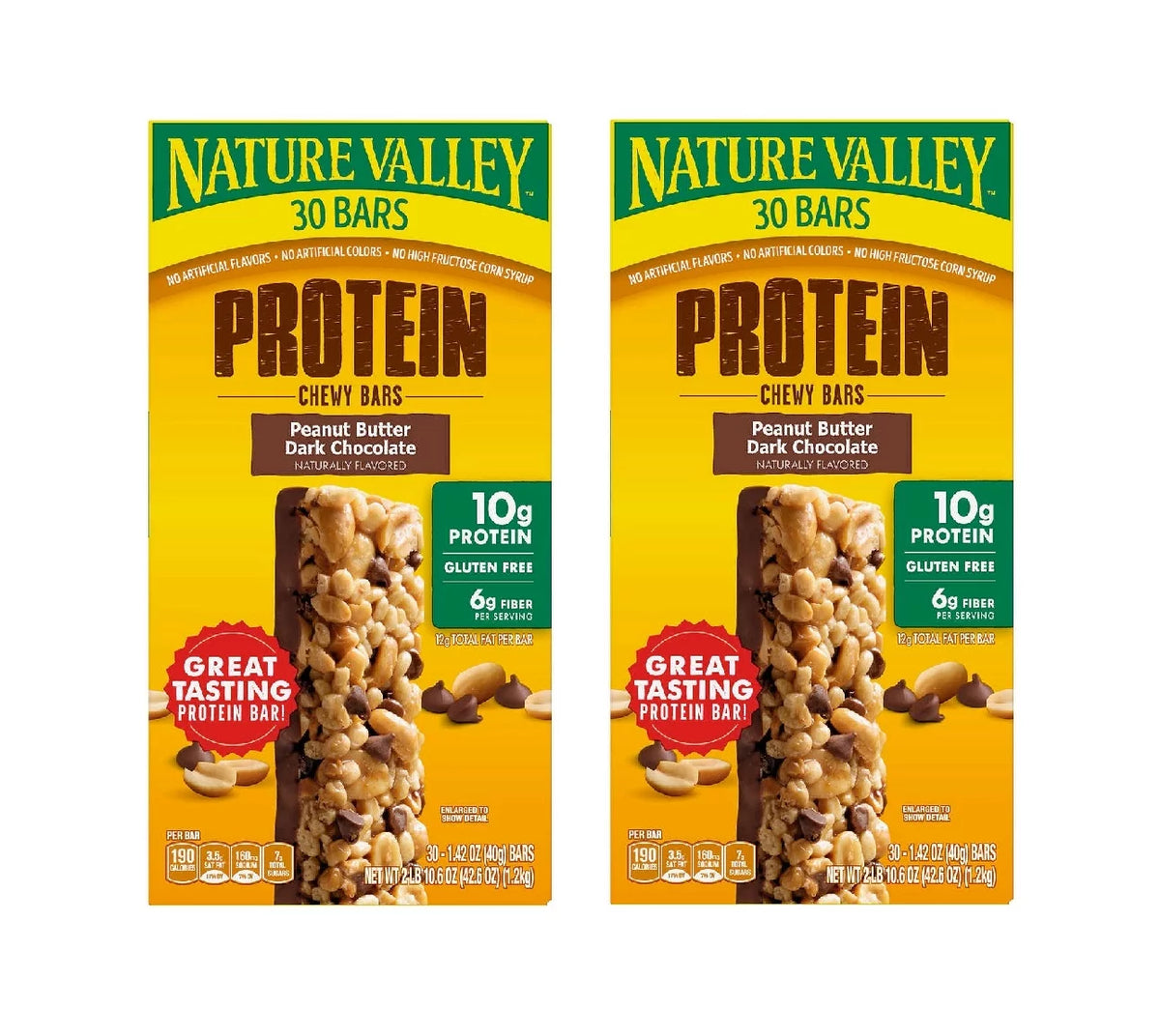 Peanut Butter Dark Chocolate Protein Chewy Bars, 1.42 oz, 30 ct 2PK Z7613