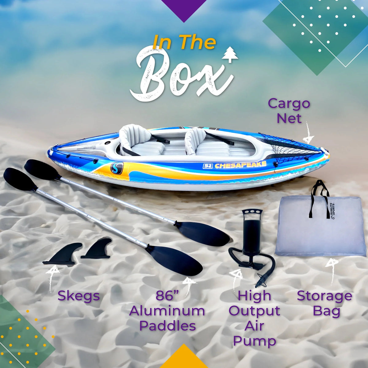 2-Person Inflatable Kayak with Oars and Pump M630