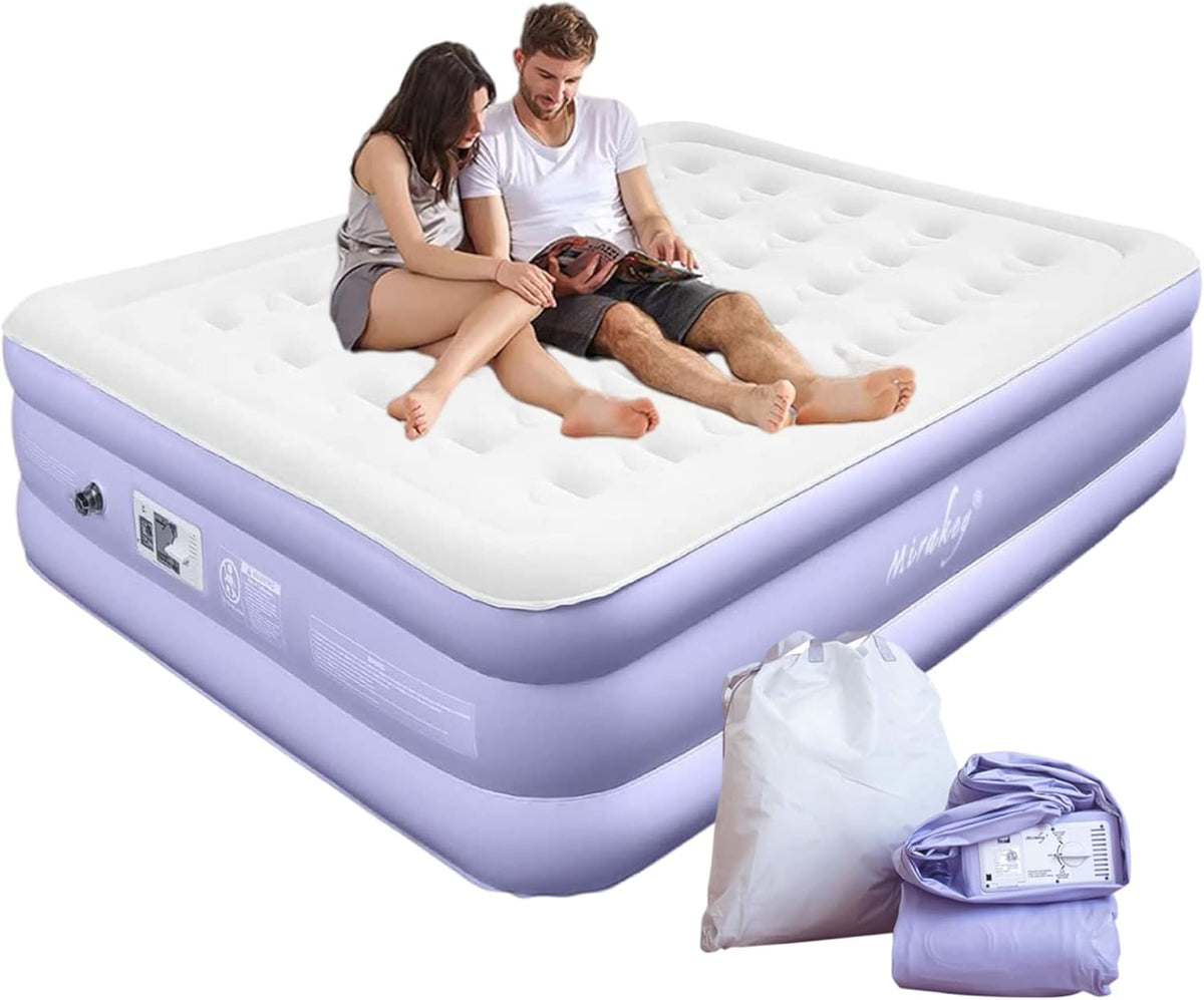 Queen Air Mattress with Built in Pump 18'' Double High Inflatable Bed C2686
