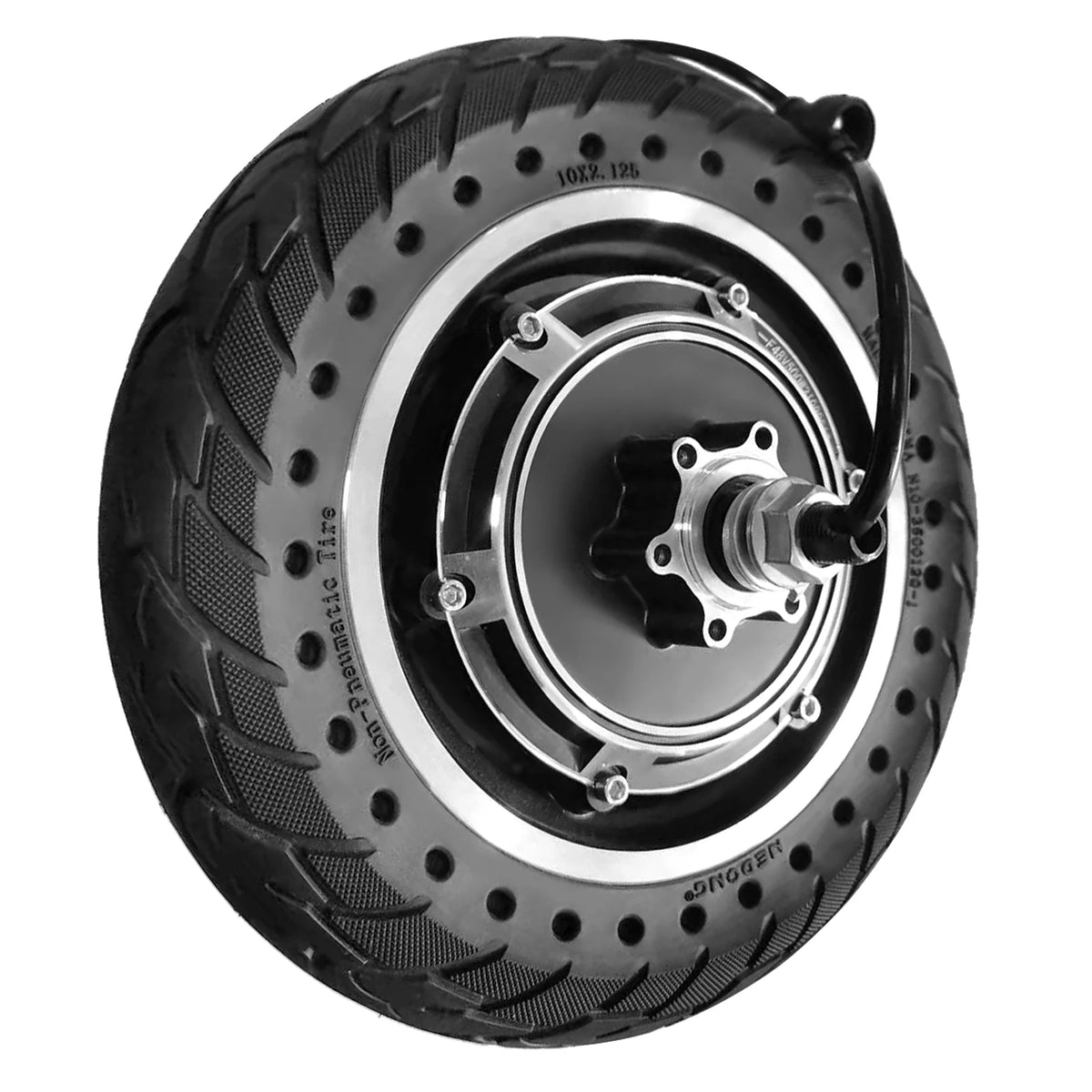 10'' Electric Scooter Front Tire with Hub Motor 48V 500W Brushless Wheel Replacement B12577