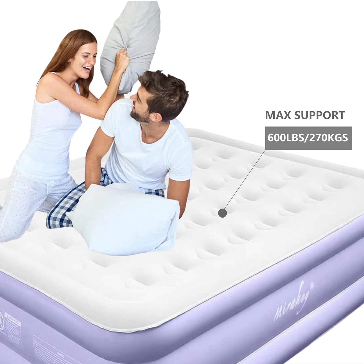 Queen Air Mattress with Built in Pump 18'' Double High Inflatable Bed C2686
