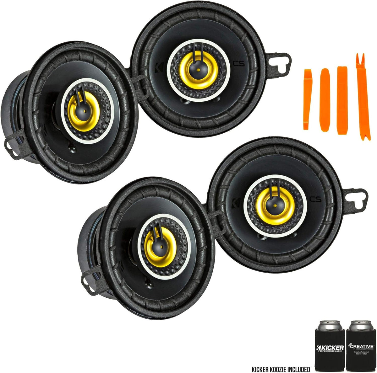 Two Pairs of 3.5-Inch Coaxial Speakers, 4-Ohm V737