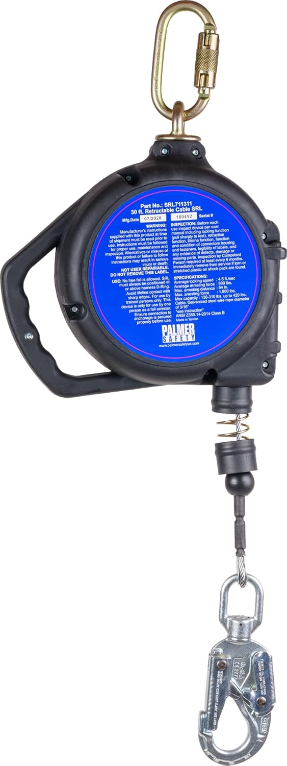 Self Retracting Lifeline with Galvanized Cable and Steel Snap Hook P826432
