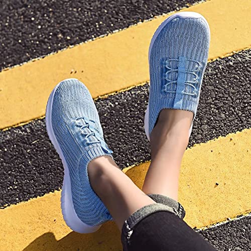 Women's Slip On Walking Shoes Lightweight Casual Running Sneakers P5362