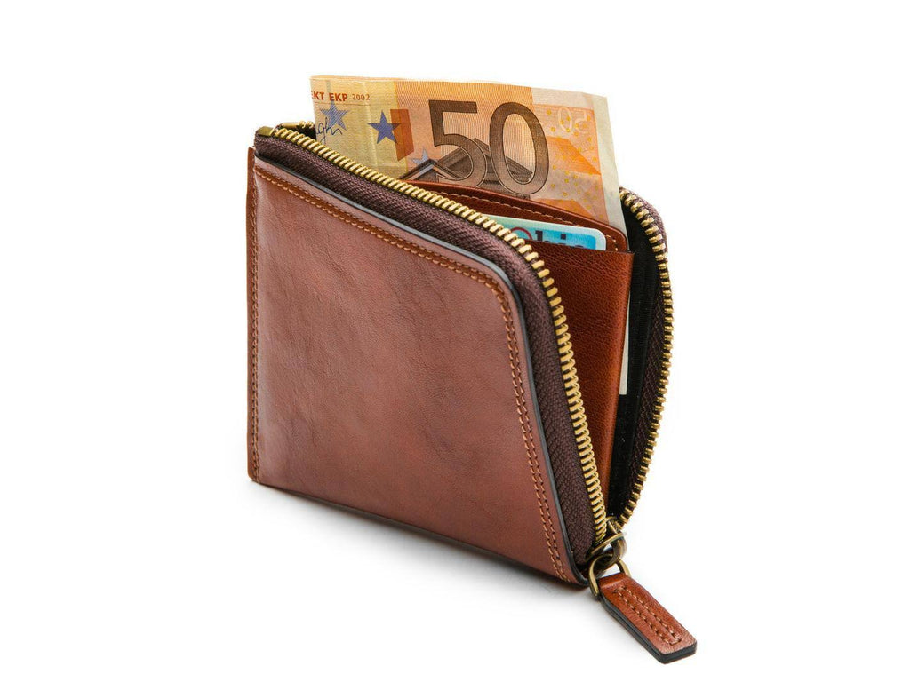 Dark Brown RFID Zip Wallet B212202