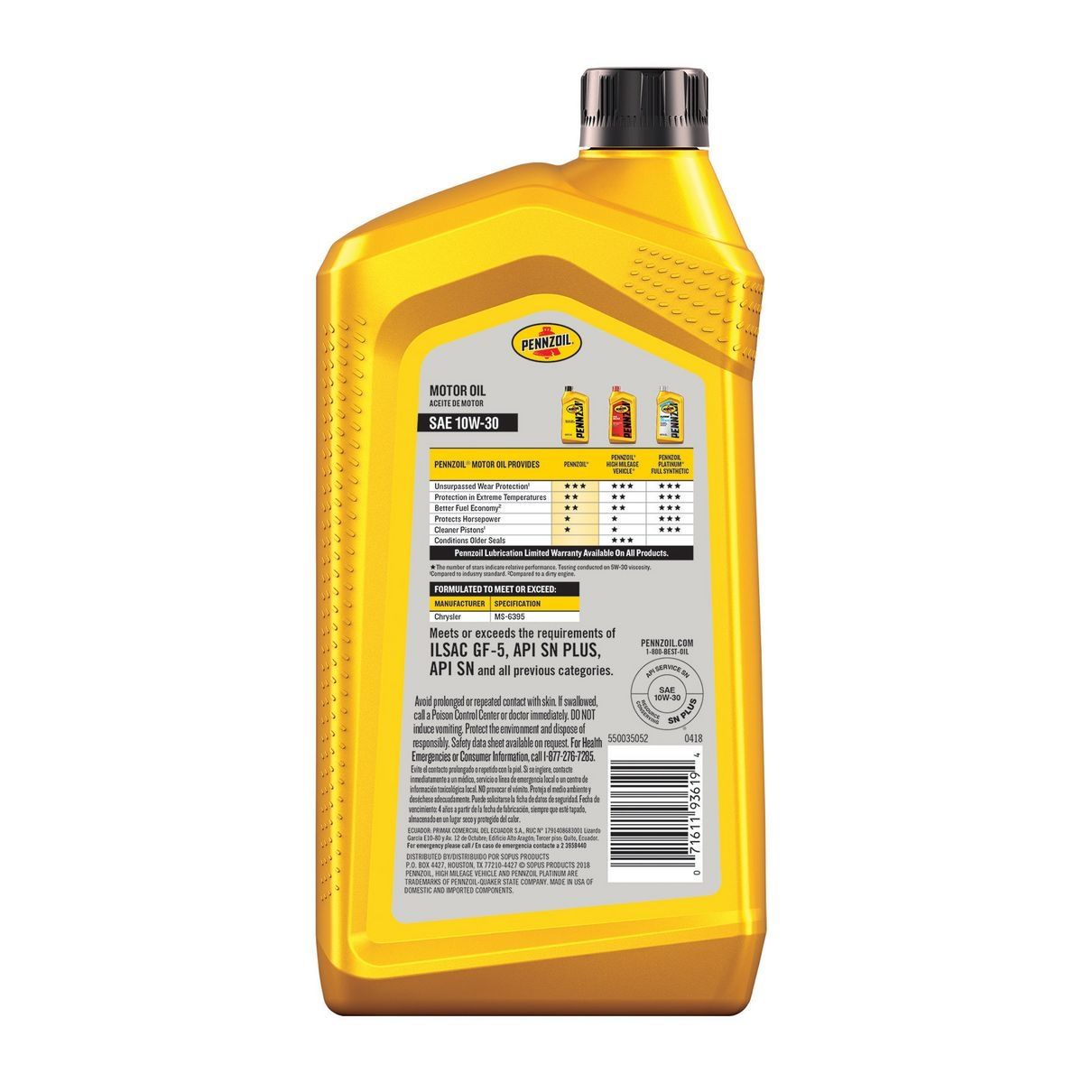 10W-30 Motor Oil E558
